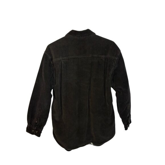 World Island fleece lined charcoal gray corduroy shirt jacket - M - Picture 3 of 6